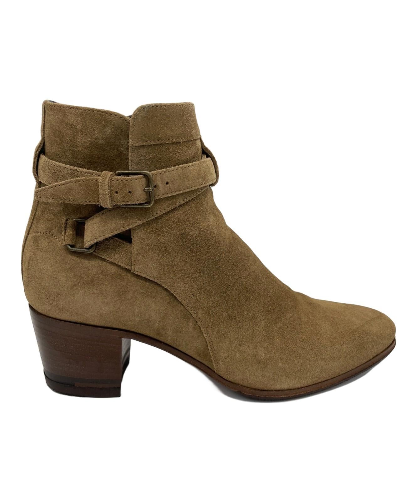 Saint Laurent Paris Short Boots Shoes EU 38.5 US 8.5 Suede Brown Authentic