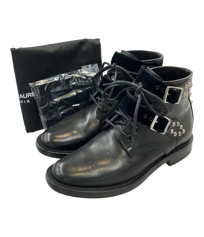 Saint Laurent Short Boots Shoes EU 38 US 8 Black Authentic