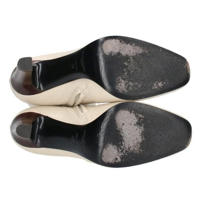 Saint Laurent Paris Short Boots Shoes EU 38 US 8 Leather Off White Authentic