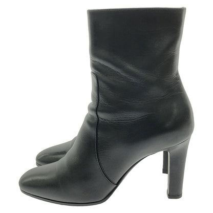 Saint Laurent Paris Short Boots Shoes EU 36 US 6 Leather Black Authentic