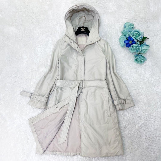 'S Max Mara Long Coat Asian fit XL 42 US size L White Authentic