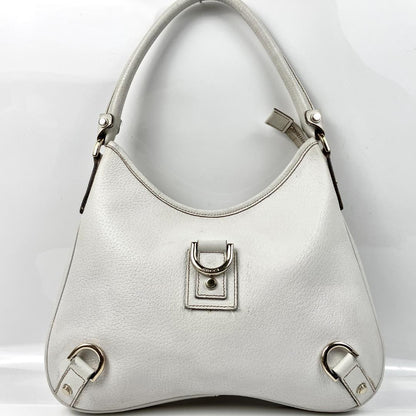 GUCCI Shoulder Bag Purse Leather White Authentic