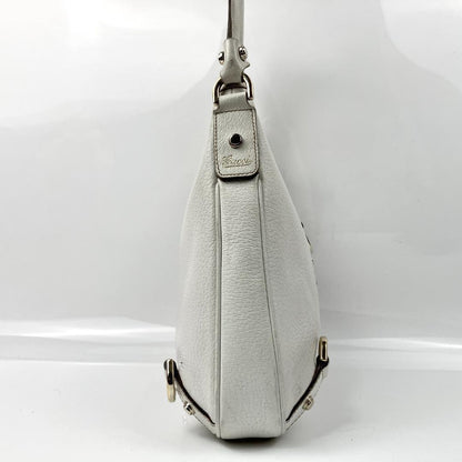 GUCCI Shoulder Bag Purse Leather White Authentic