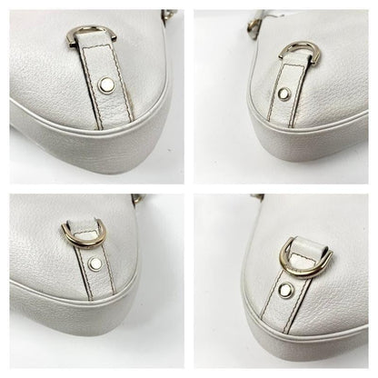 GUCCI Shoulder Bag Purse Leather White Authentic