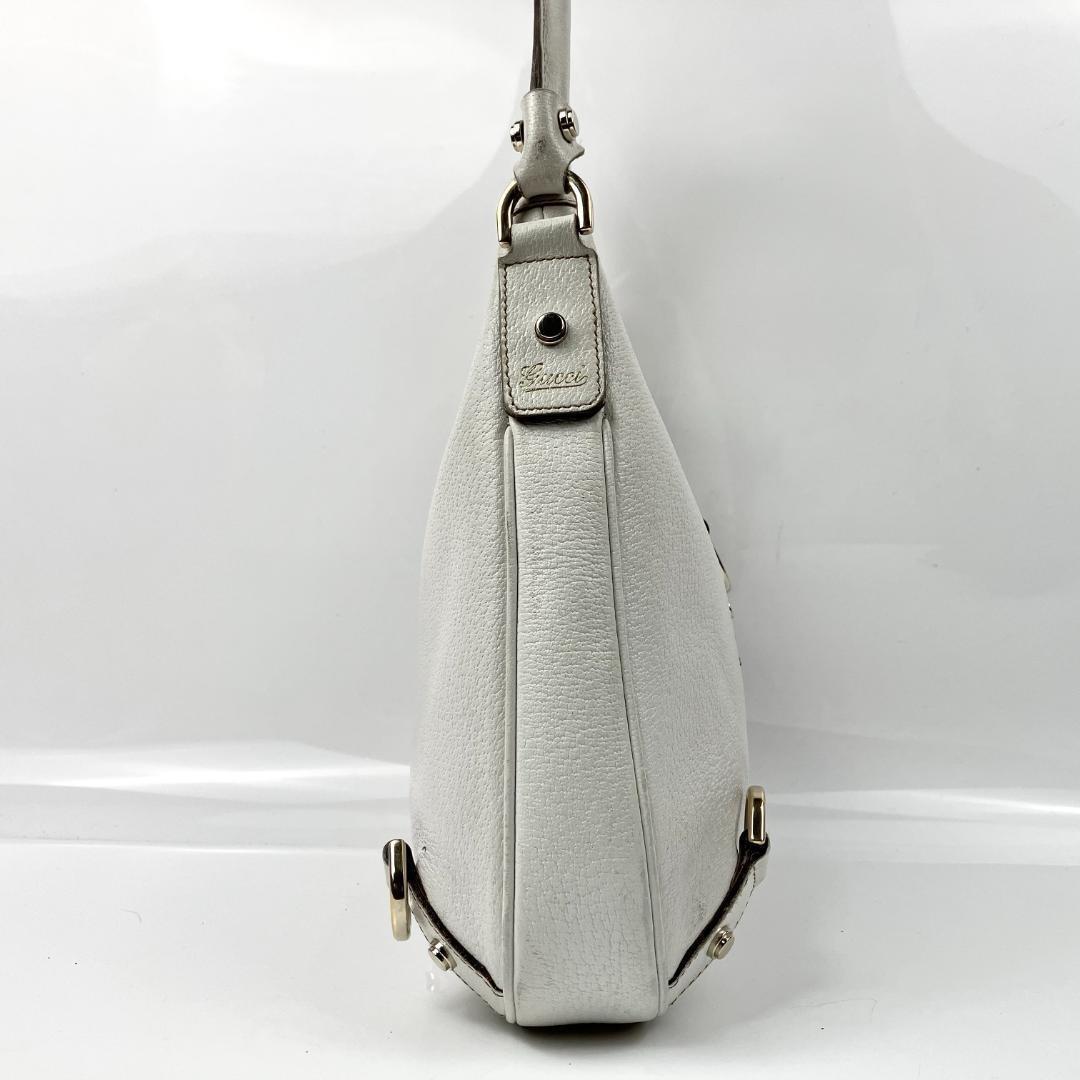 GUCCI Shoulder Bag Purse Leather White Authentic