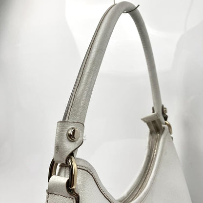 GUCCI Shoulder Bag Purse Leather White Authentic