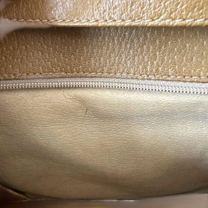 GUCCI Shoulder Bag Purse Old GG White Brown Authentic