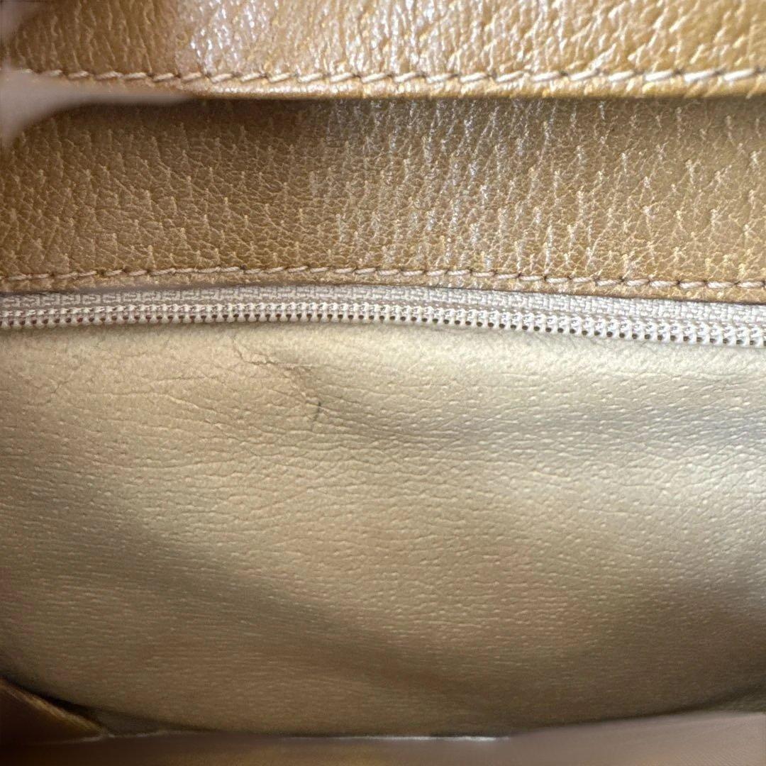 GUCCI Shoulder Bag Purse Old GG White Brown Authentic