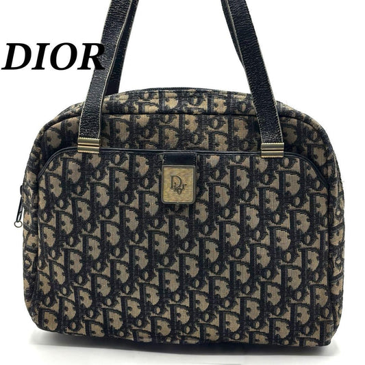 Christian Dior Hand Bag Tote Purse Mini Boston Trotter Logo Authentic