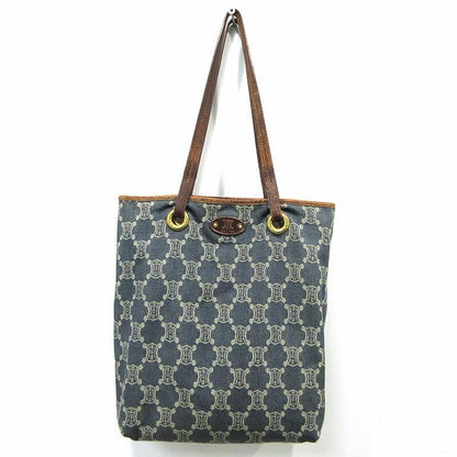 CELINE Hand Bag Tote Purse Macadam Denim Blue Authentic
