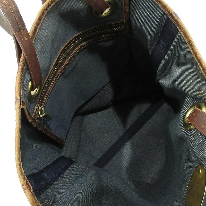 CELINE Hand Bag Tote Purse Macadam Denim Blue Authentic