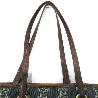 CELINE Hand Bag Tote Purse Macadam Denim Blue Authentic
