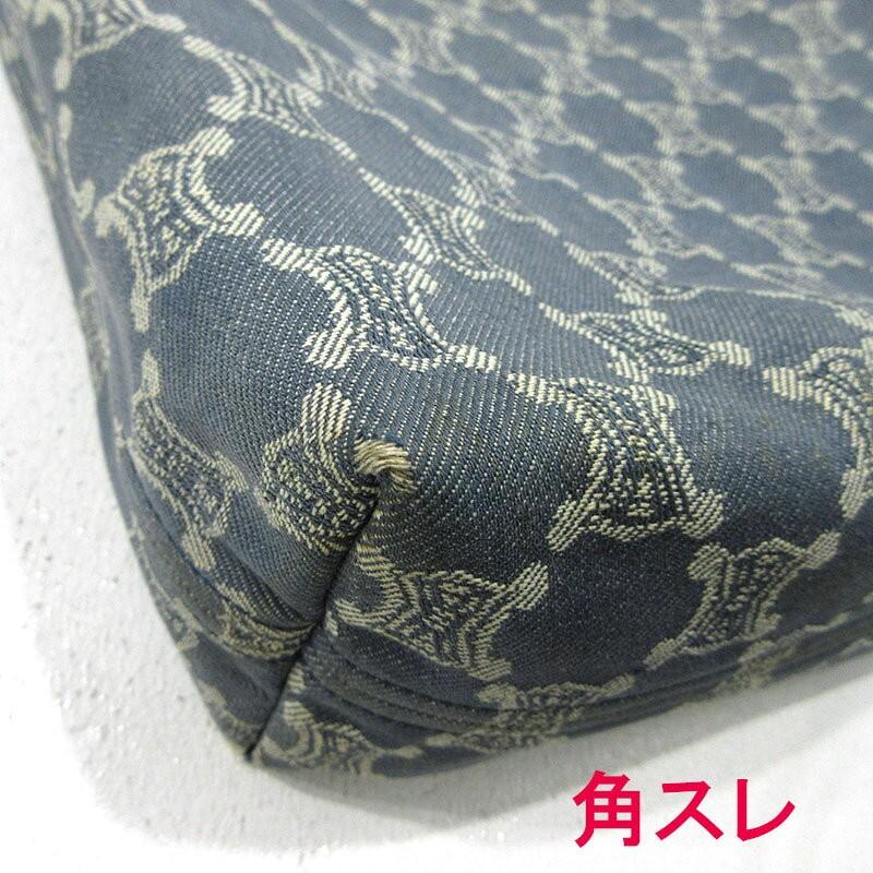 CELINE Hand Bag Tote Purse Macadam Denim Blue Authentic