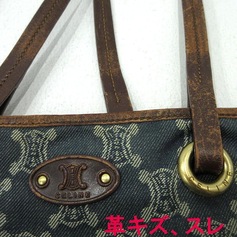 CELINE Hand Bag Tote Purse Macadam Denim Blue Authentic