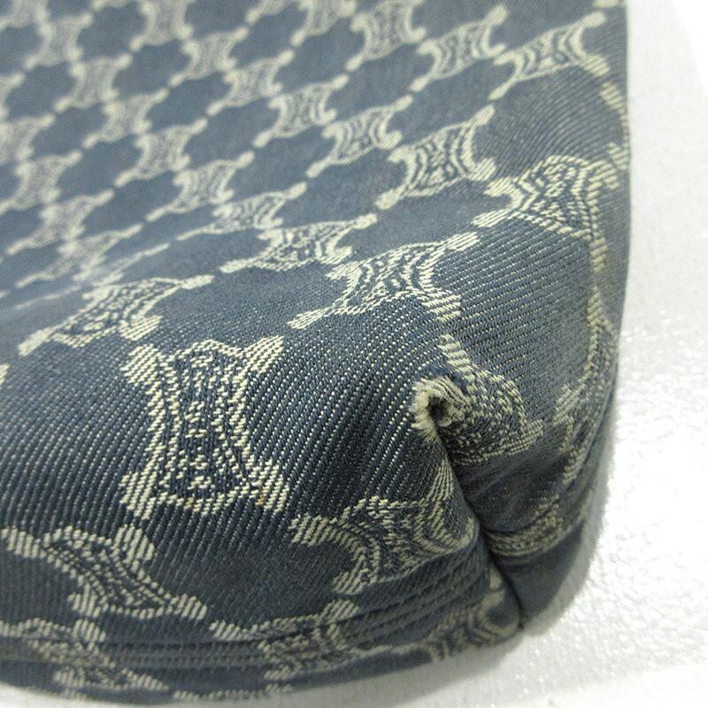 CELINE Hand Bag Tote Purse Macadam Denim Blue Authentic
