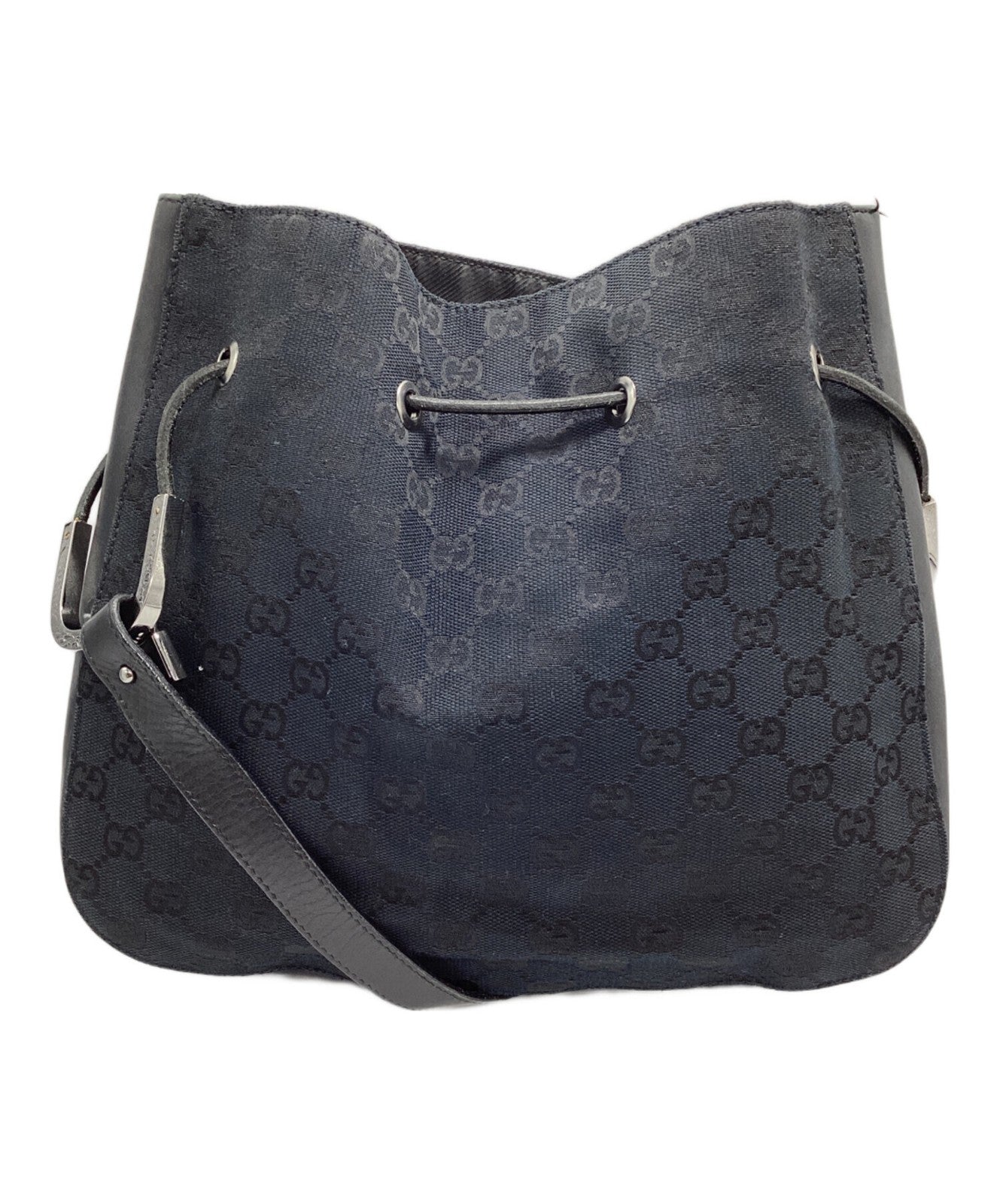 GUCCI Shoulder Bag Purse GG Black Authentic