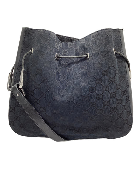GUCCI Shoulder Bag Purse GG Black Authentic