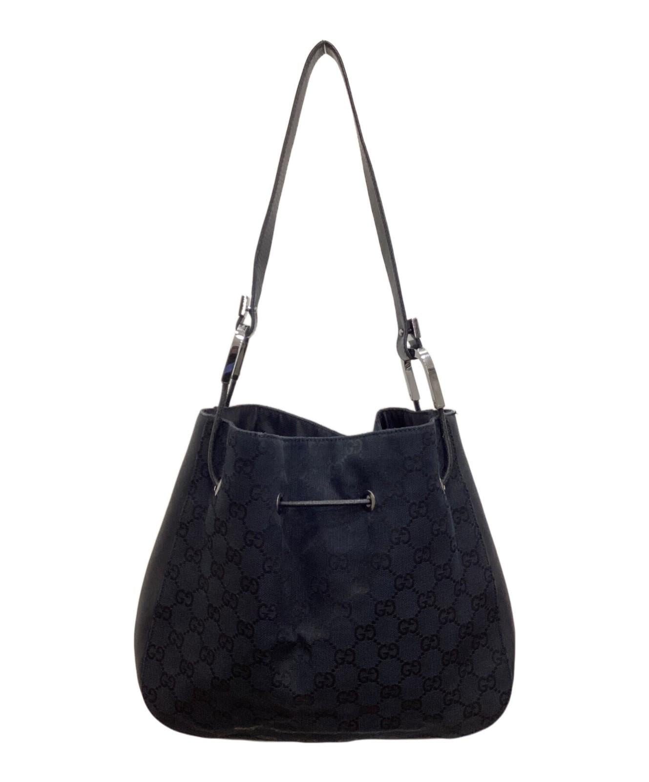 GUCCI Shoulder Bag Purse GG Black Authentic