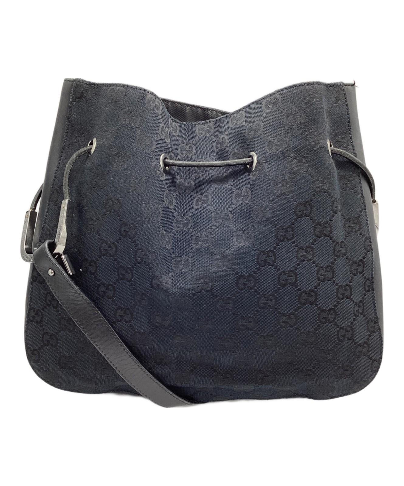 GUCCI Shoulder Bag Purse GG Black Authentic