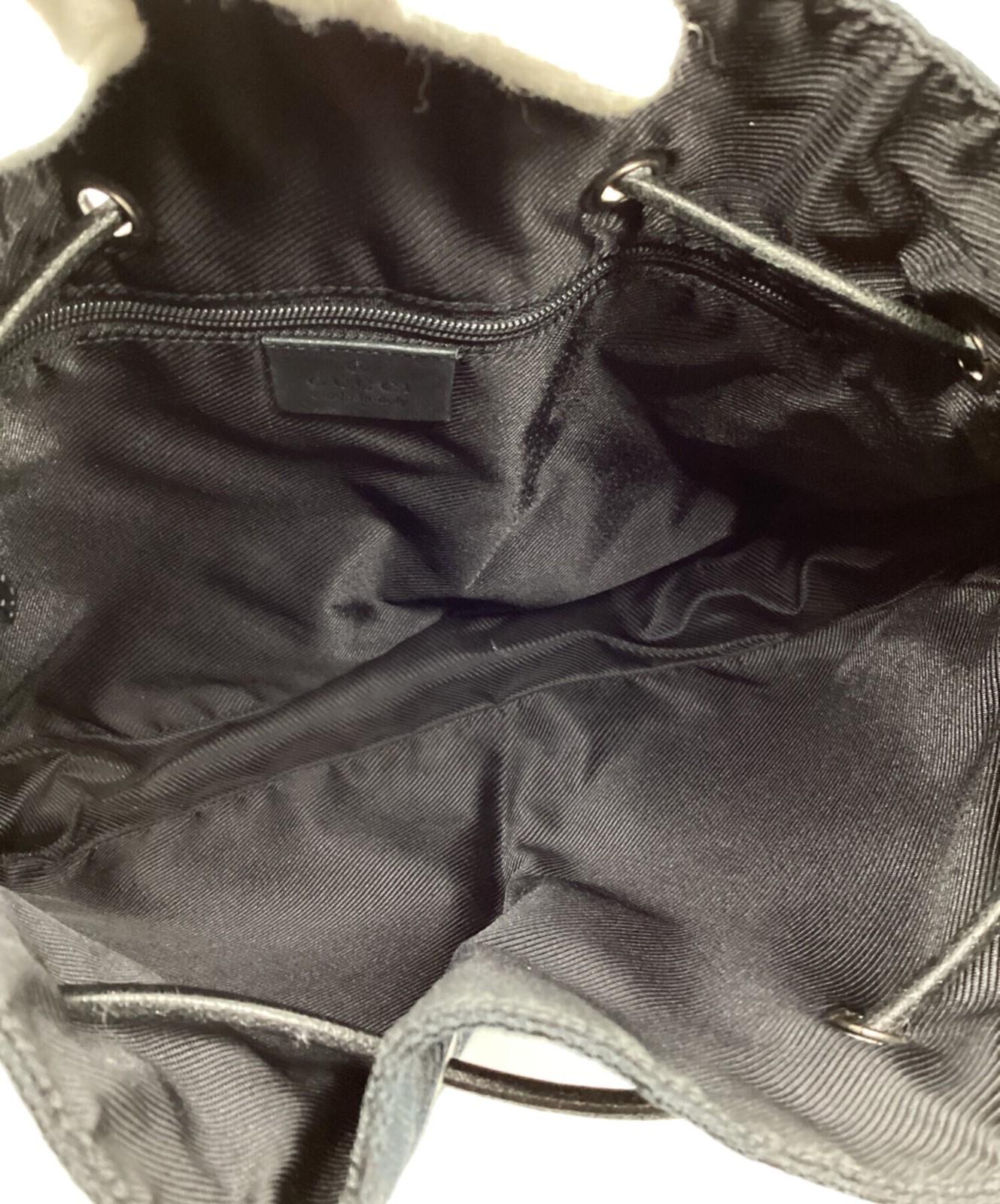 GUCCI Shoulder Bag Purse GG Black Authentic