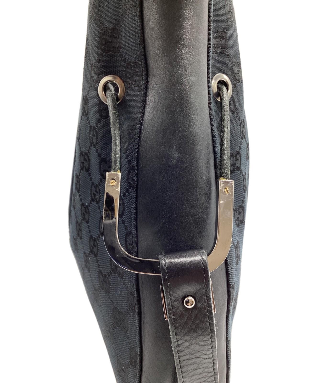 GUCCI Shoulder Bag Purse GG Black Authentic