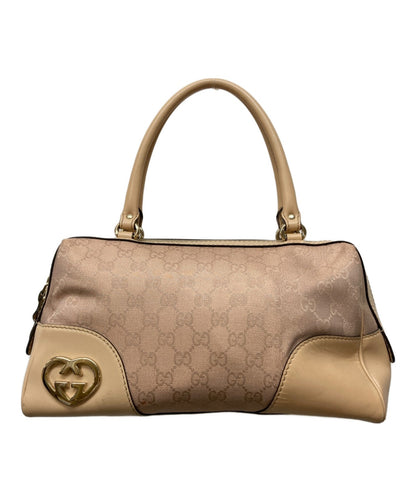 GUCCI Mini Boston Bag Hand Tote Purse GG Pink Authentic
