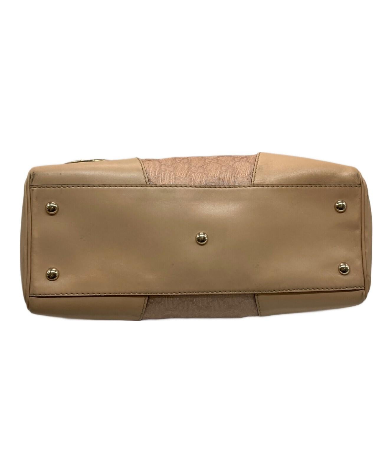 GUCCI Mini Boston Bag Hand Tote Purse GG Pink Authentic