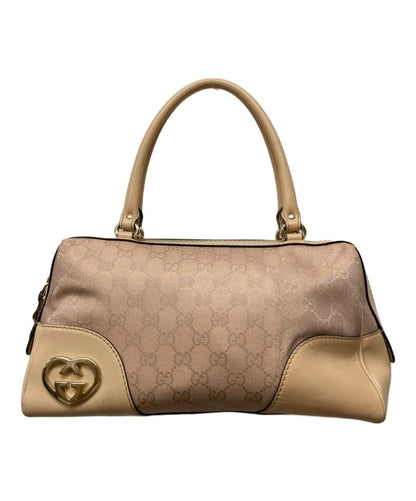 GUCCI Mini Boston Bag Hand Tote Purse GG Pink Authentic