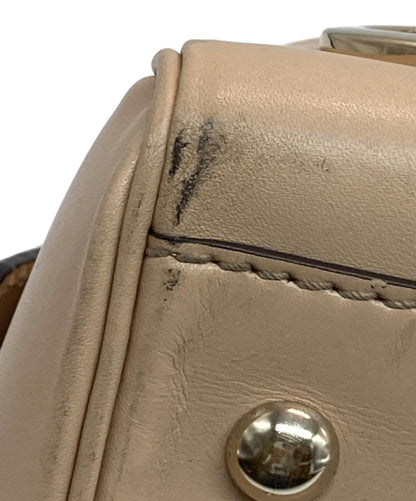 GUCCI Mini Boston Bag Hand Tote Purse GG Pink Authentic