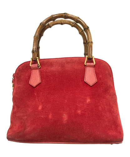 GUCCI Hand Bag Tote Purse Bamboo Red Authentic