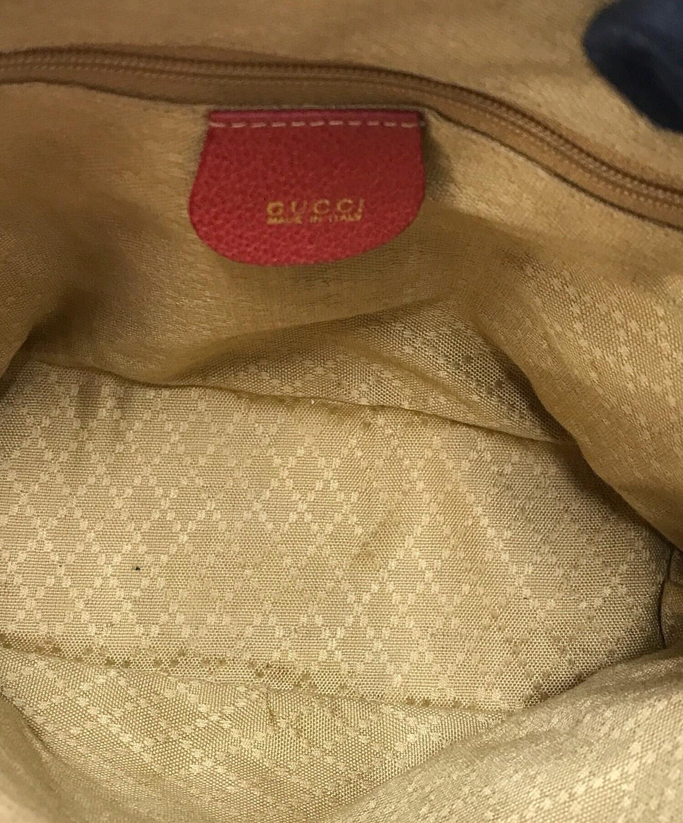 GUCCI Hand Bag Tote Purse Bamboo Red Authentic