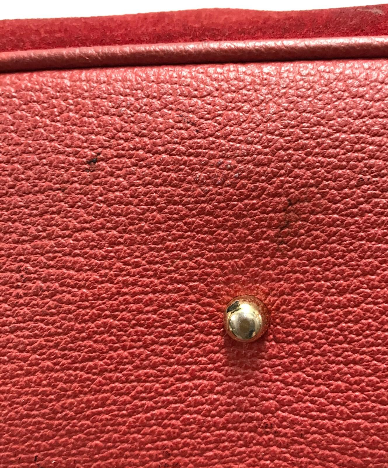 GUCCI Hand Bag Tote Purse Bamboo Red Authentic