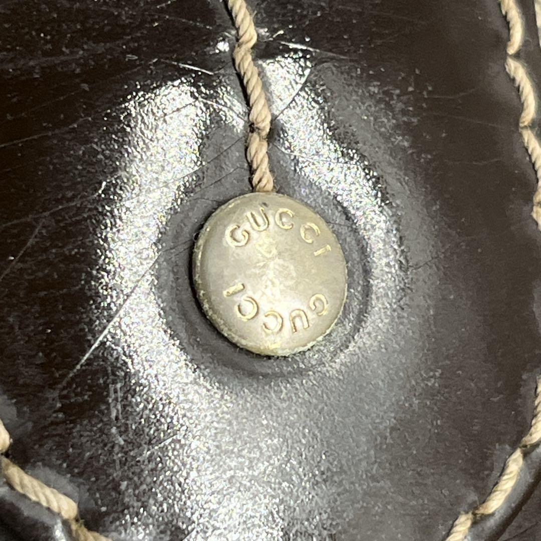 GUCCI Hand Bag Tote Purse GG Supreme PVC Patent Leather Beige Brown Authentic