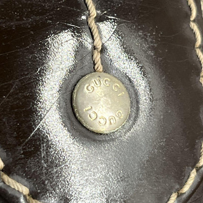 GUCCI Hand Bag Tote Purse GG Supreme PVC Patent Leather Beige Brown Authentic