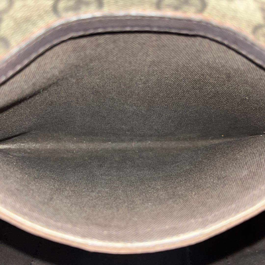 GUCCI Hand Bag Tote Purse GG Supreme PVC Patent Leather Beige Brown Authentic