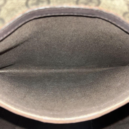 GUCCI Hand Bag Tote Purse GG Supreme PVC Patent Leather Beige Brown Authentic