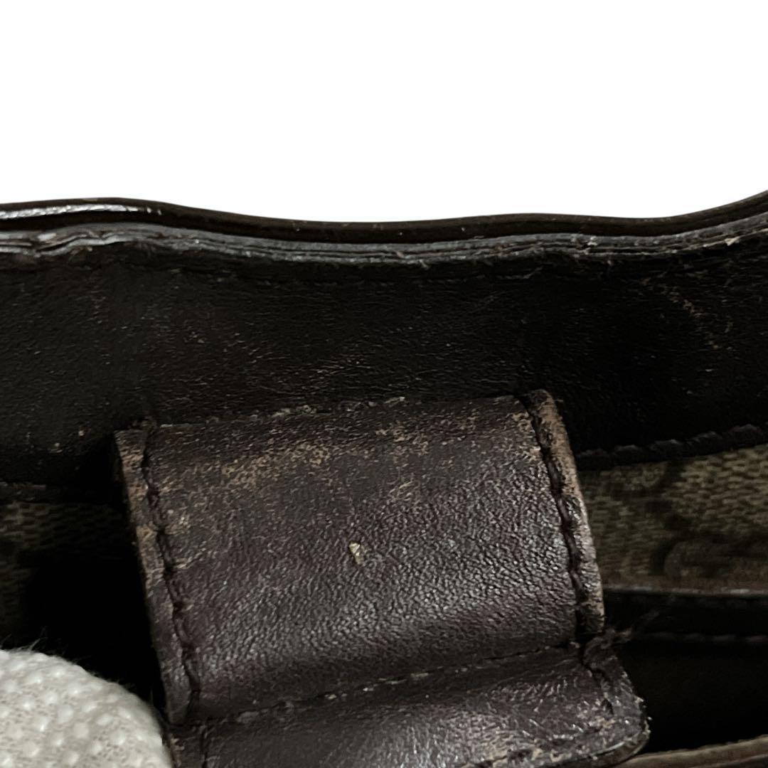 GUCCI Hand Bag Tote Purse GG Supreme PVC Patent Leather Beige Brown Authentic