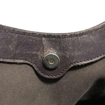 GUCCI Hand Bag Tote Purse GG Supreme PVC Patent Leather Beige Brown Authentic