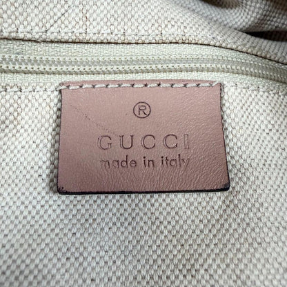 GUCCI Hand Shoulder Bag Tote Purse 2way Diamante Canvas Leather Beige Authentic
