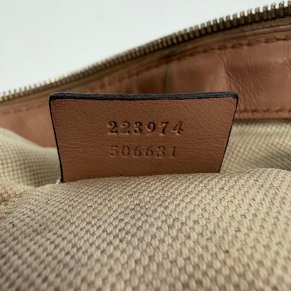 GUCCI Hand Shoulder Bag Tote Purse 2way Diamante Canvas Leather Beige Authentic