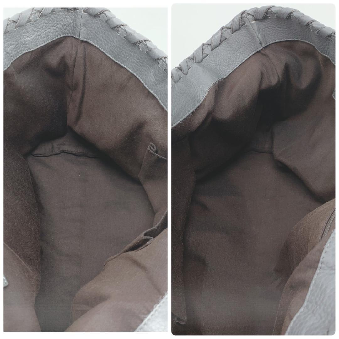 GUCCI Hand Bag Tote Purse Bamboo Leather Gray Authentic