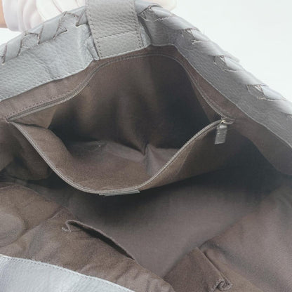 GUCCI Hand Bag Tote Purse Bamboo Leather Gray Authentic