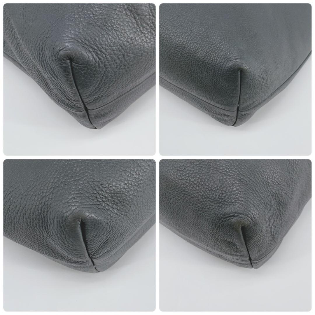 GUCCI Hand Bag Tote Purse Bamboo Leather Gray Authentic