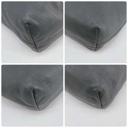 GUCCI Hand Bag Tote Purse Bamboo Leather Gray Authentic