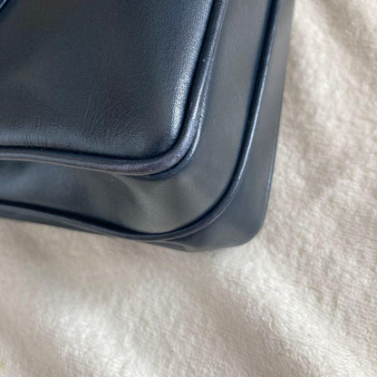 GUCCI Hand Bag Tote Purse Leather Navy Authentic