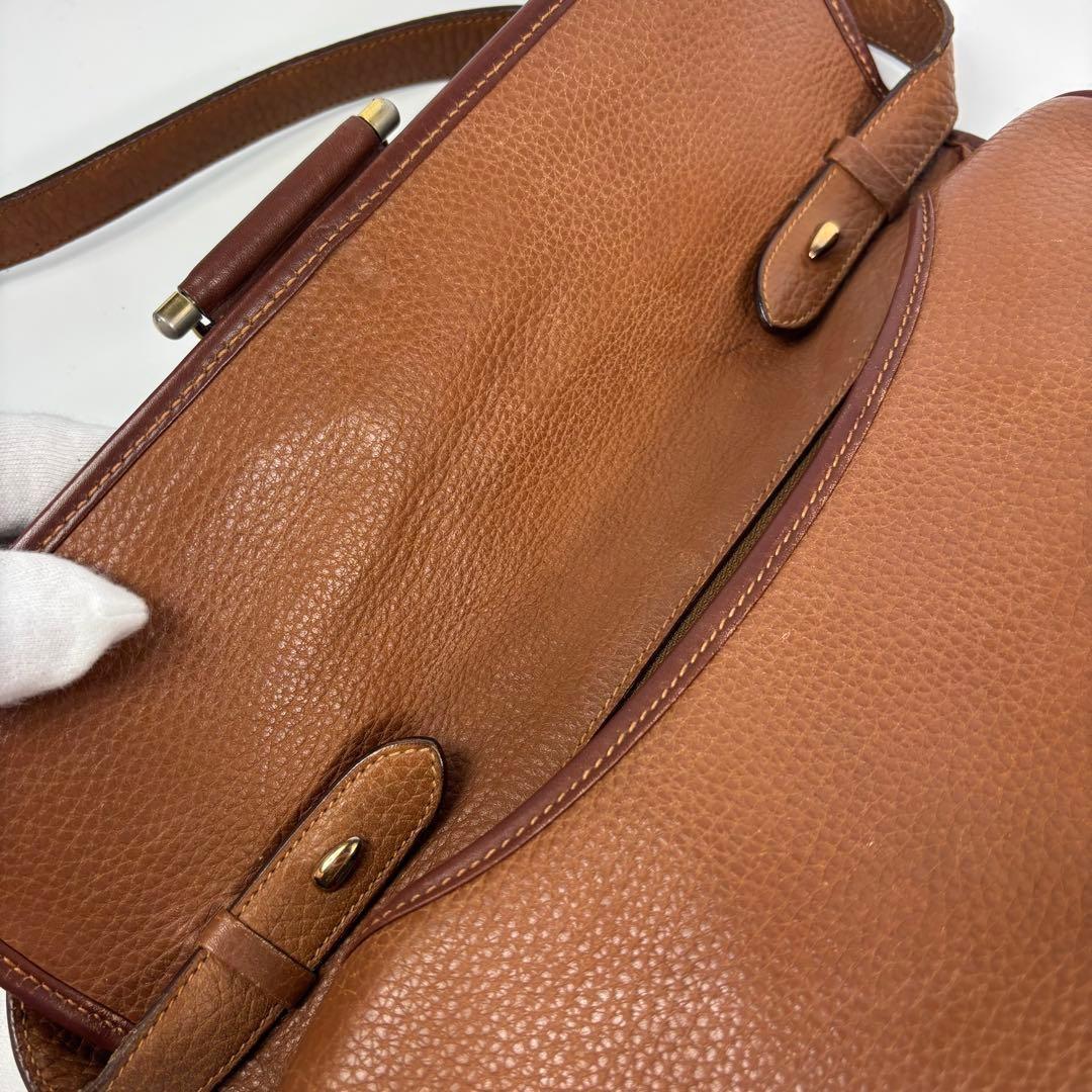 GUCCI Shoulder Bag Purse Interlocking Leather Brown Authentic