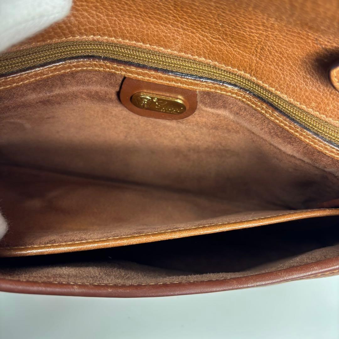 GUCCI Shoulder Bag Purse Interlocking Leather Brown Authentic