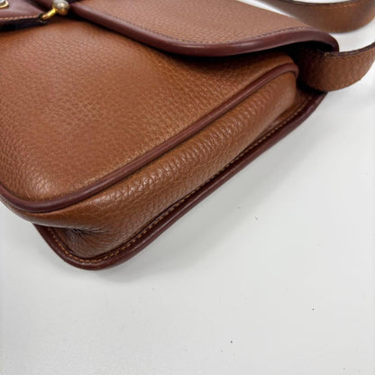 GUCCI Shoulder Bag Purse Interlocking Leather Brown Authentic