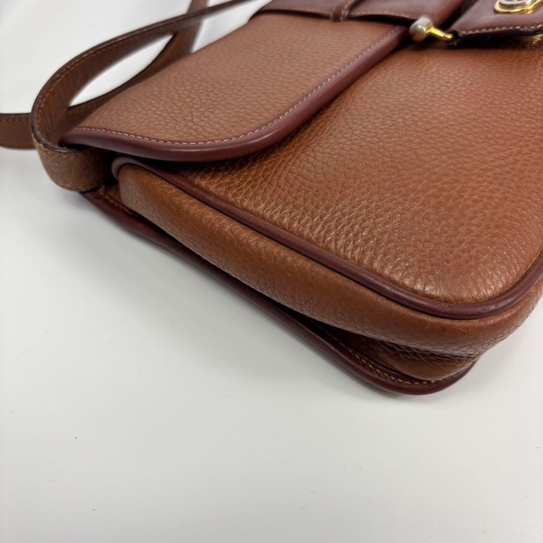 GUCCI Shoulder Bag Purse Interlocking Leather Brown Authentic
