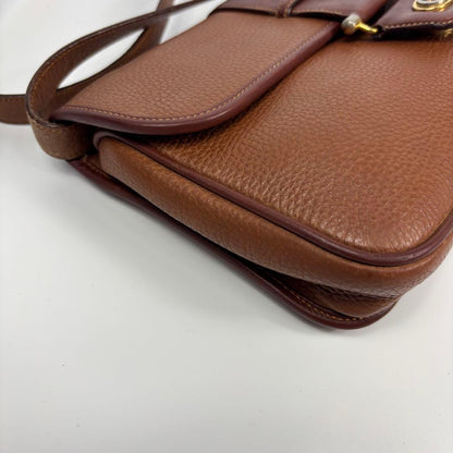 GUCCI Shoulder Bag Purse Interlocking Leather Brown Authentic